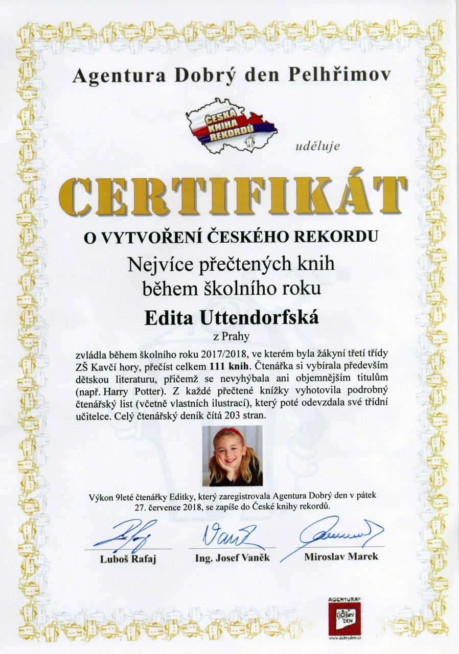 Certifikát - rekord